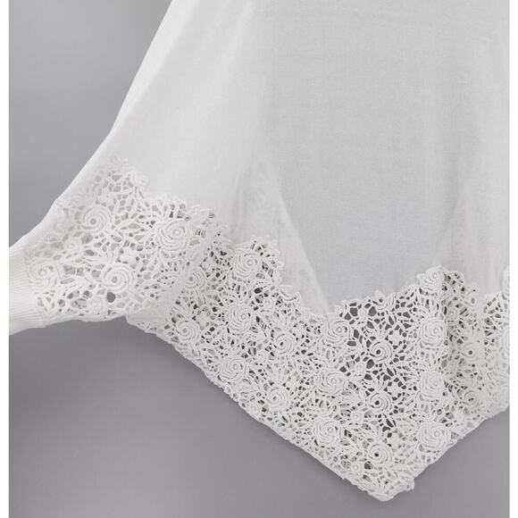 KOBI HALPERIN Open Front Cardigan Womens Small White Lace Crochet Wrap Draped - Picture 8 of 16